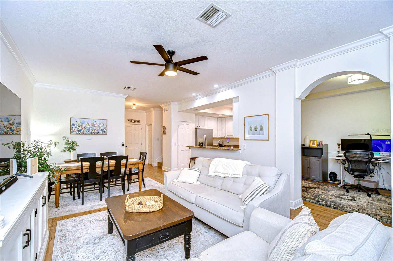 Warm and welcoming space with elegant finishes.