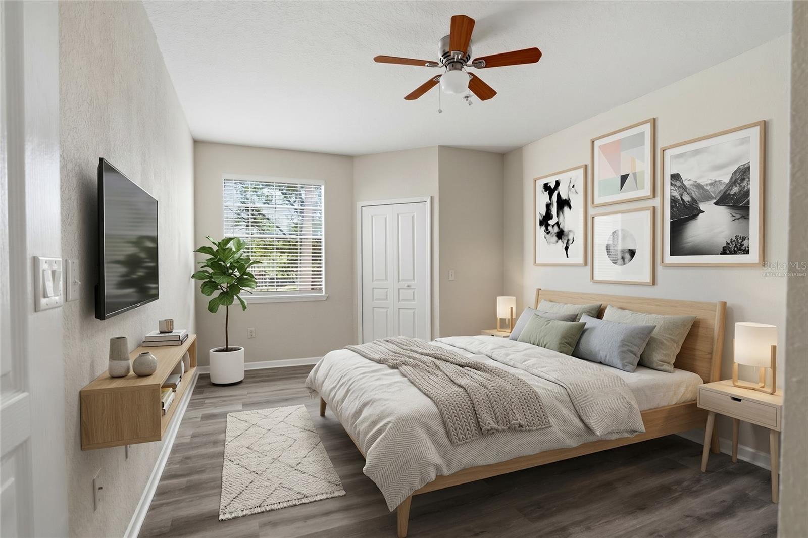 Virtually Staged Primary Bedroom