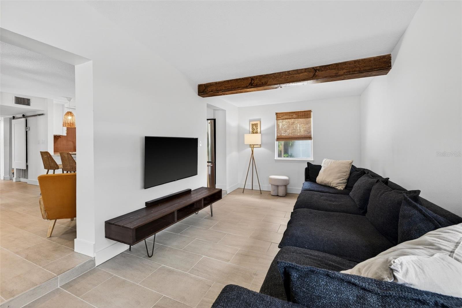 Porcelain tile throughout
