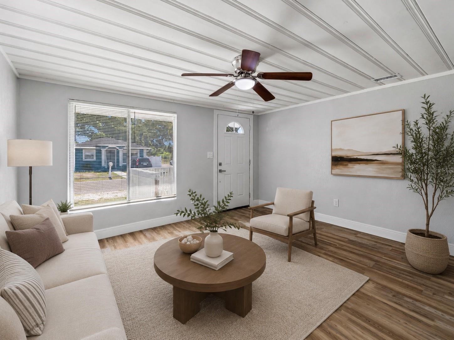 Living room staged
