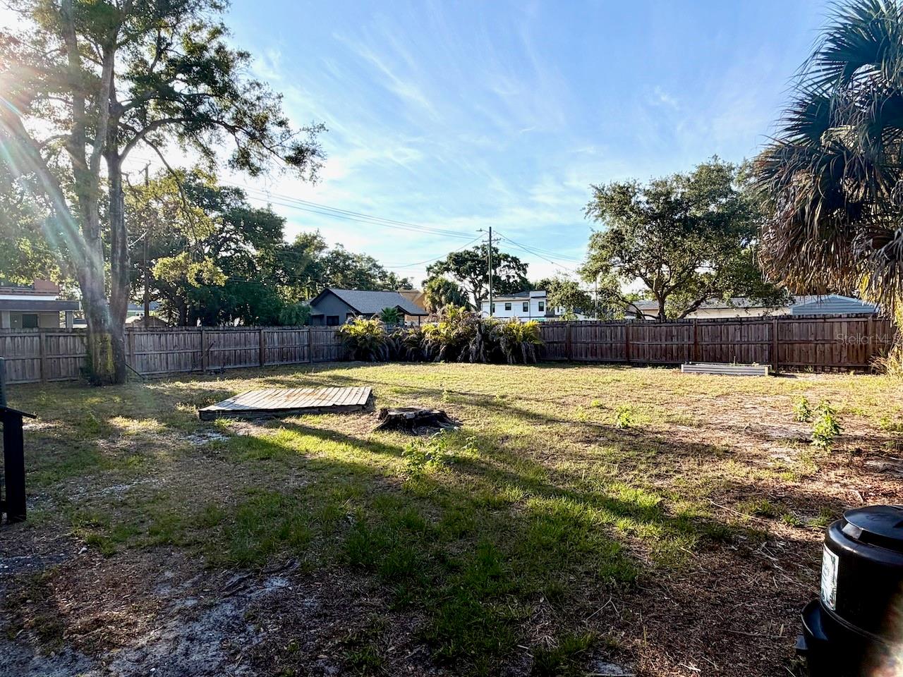 backyard looking west - large tree is sick and can be removel
