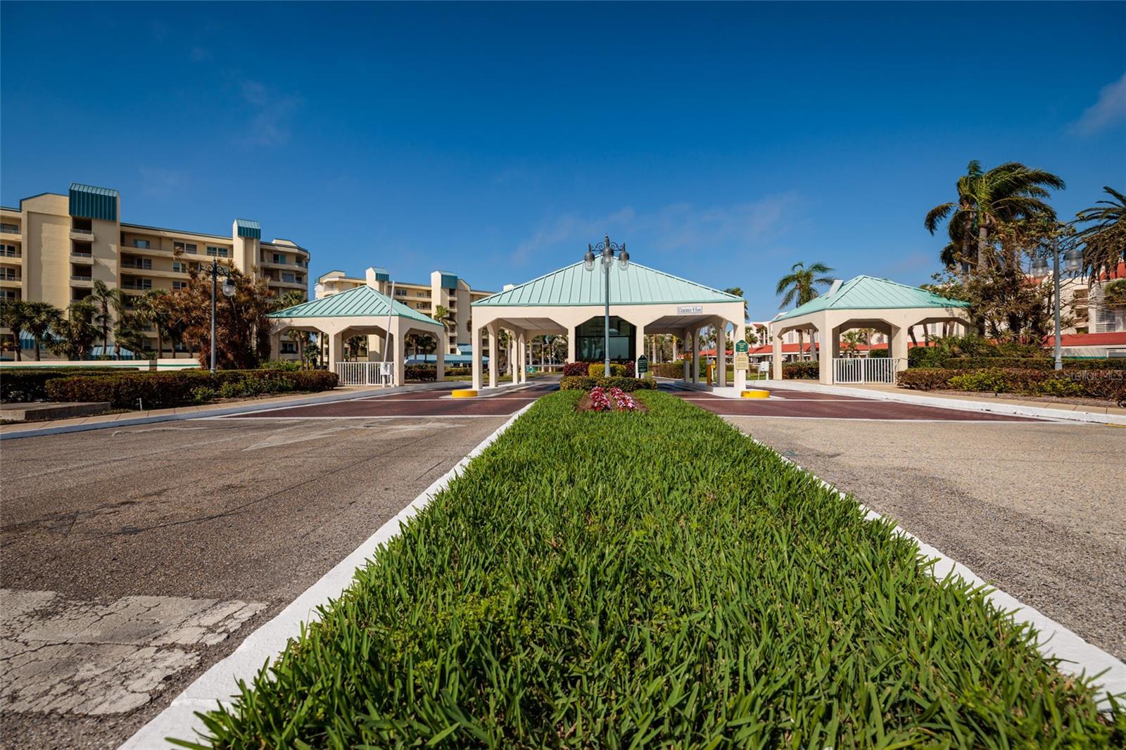 Community entrance with 24/7 security guard access