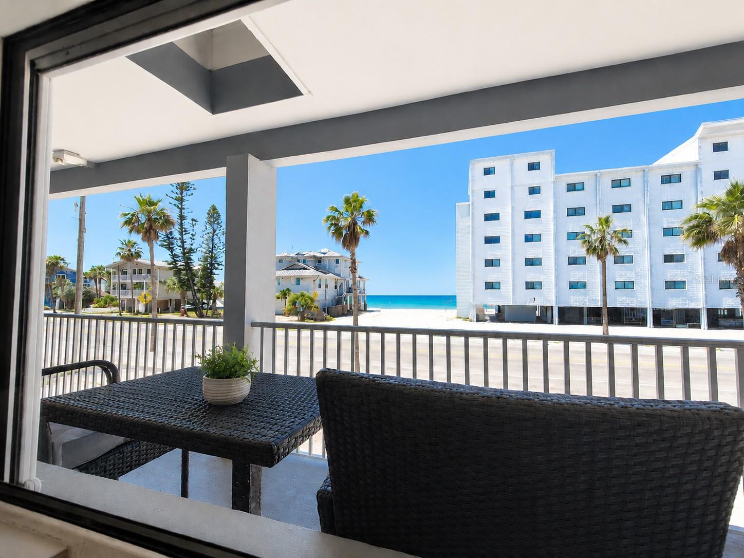 Balcony looking over to the beach