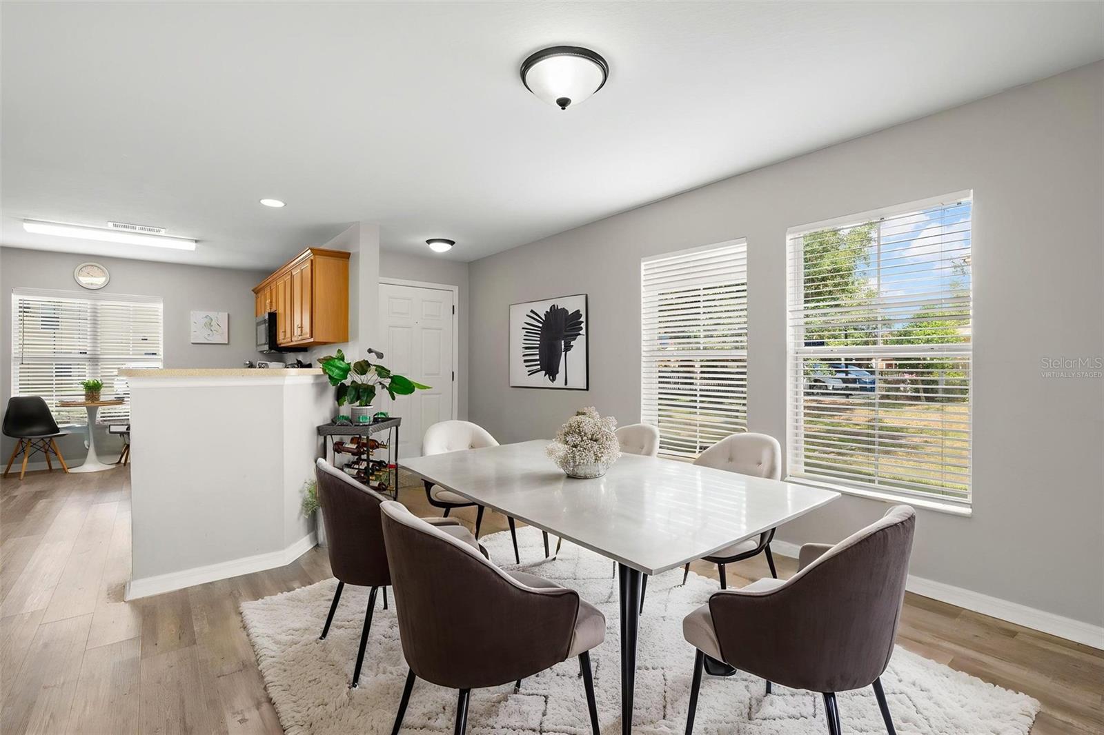virtually staged dining room