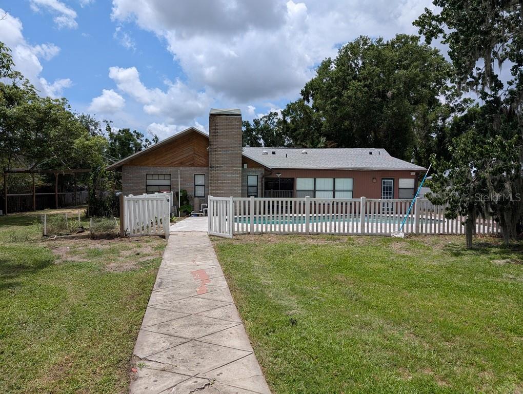 Back yard looking towards house