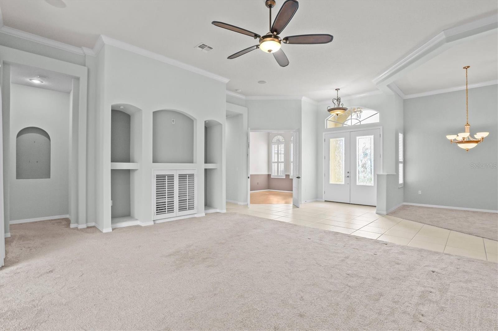 Living Room with Built In Entertainment Stand