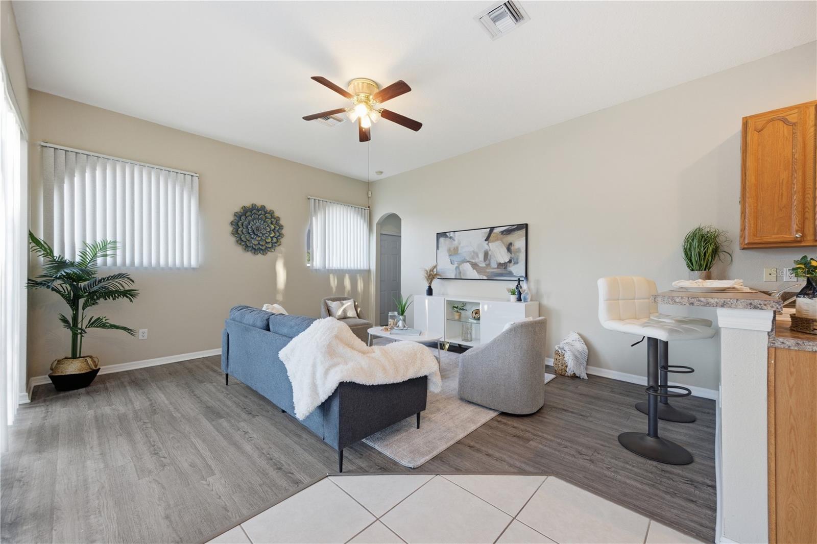 Family room adjacent to Kitchen