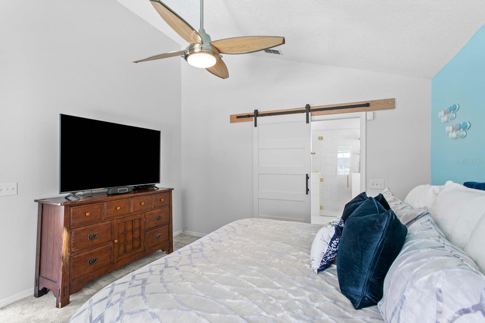 Vaulted ceilings in primary suite