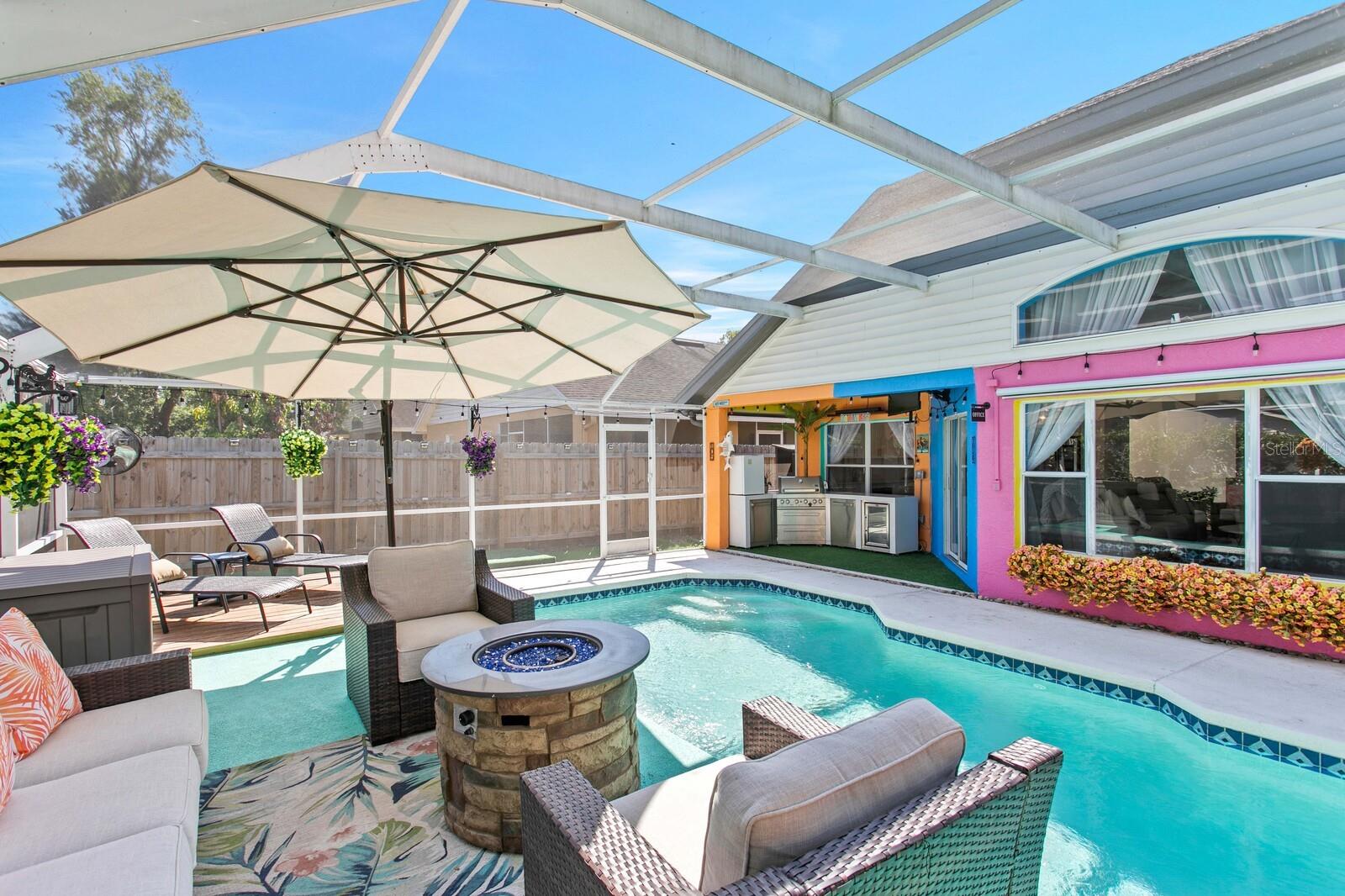 Relax in your Key West themed backyard escape