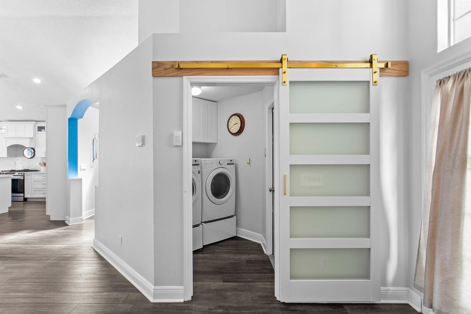 New barn door to laundry room