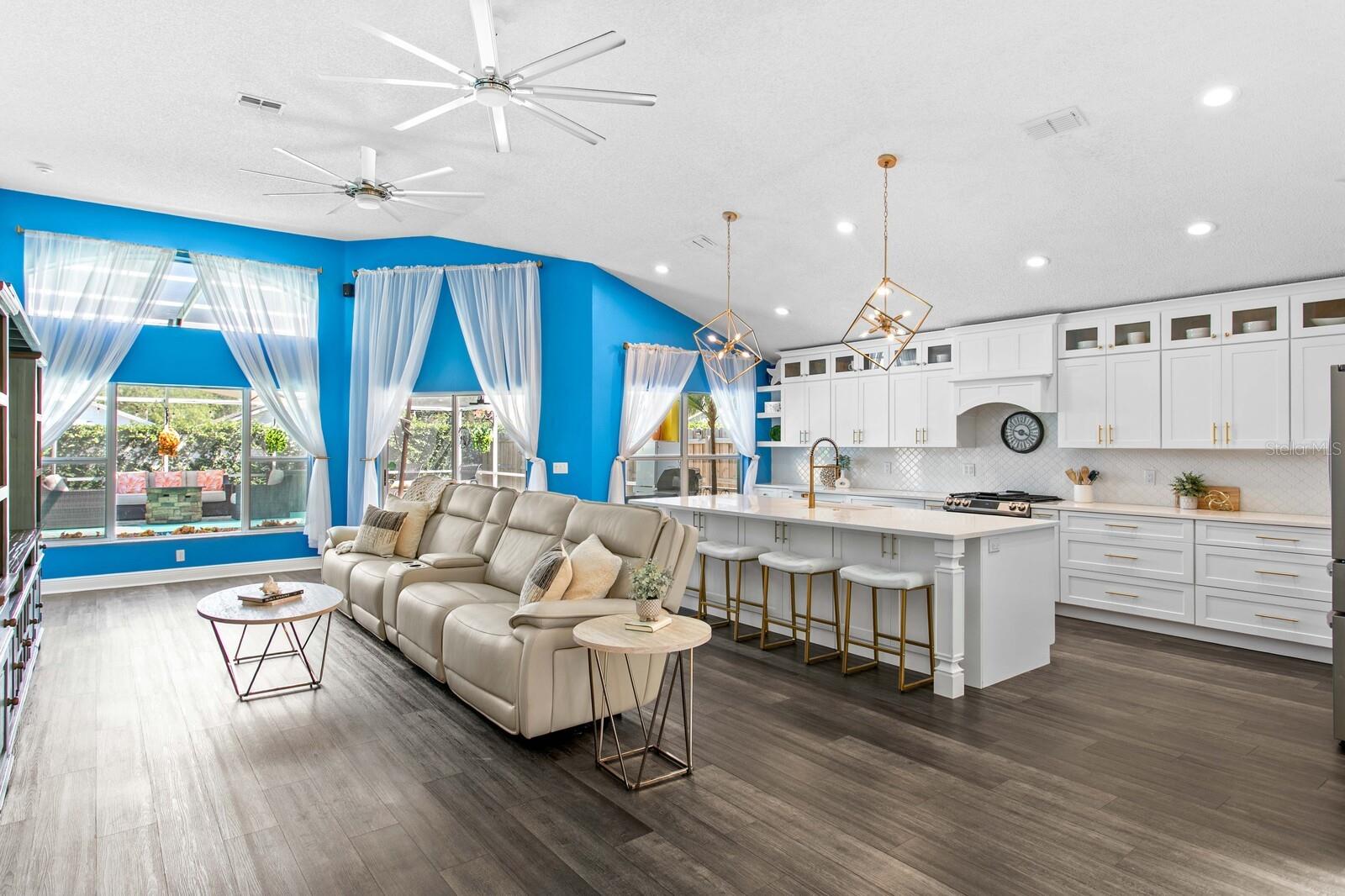 Open-concept living makes for a great entertaining area