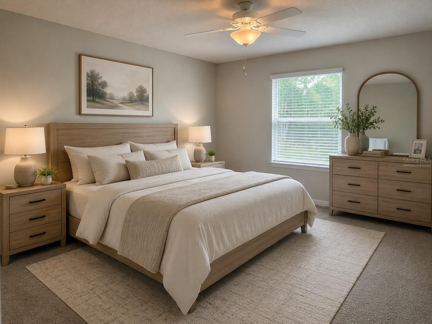 VIRTUALLY STAGED MASTER BED ROOM