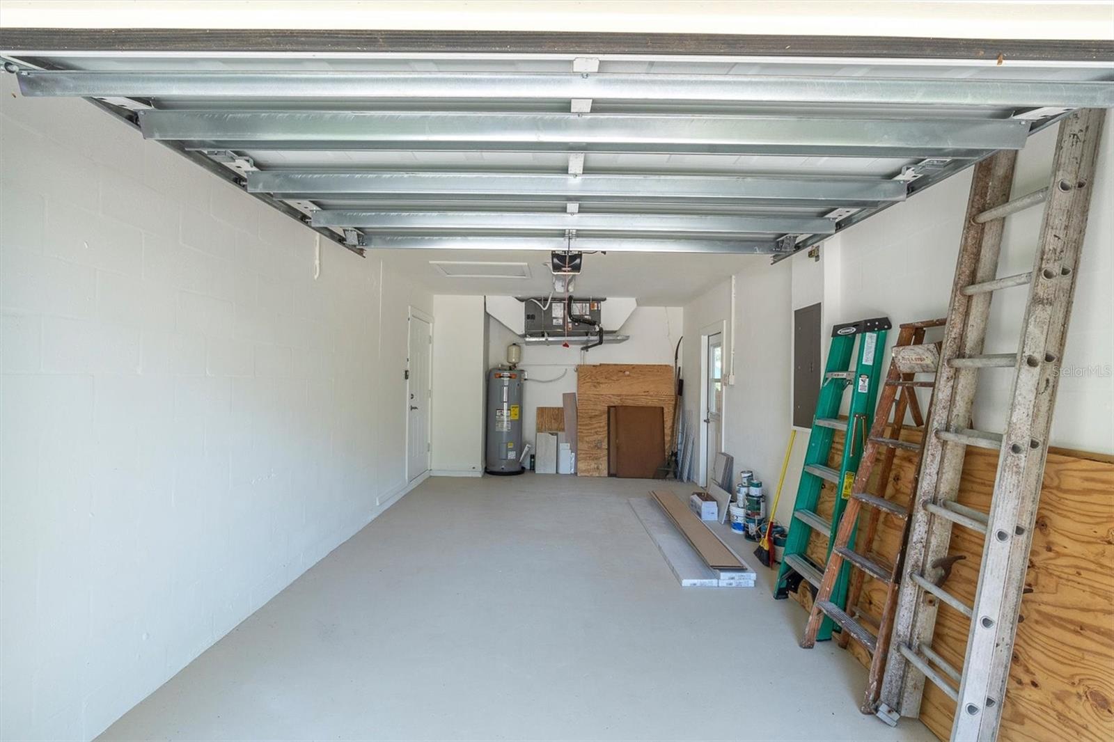 One car garage with washer and dryer hook up