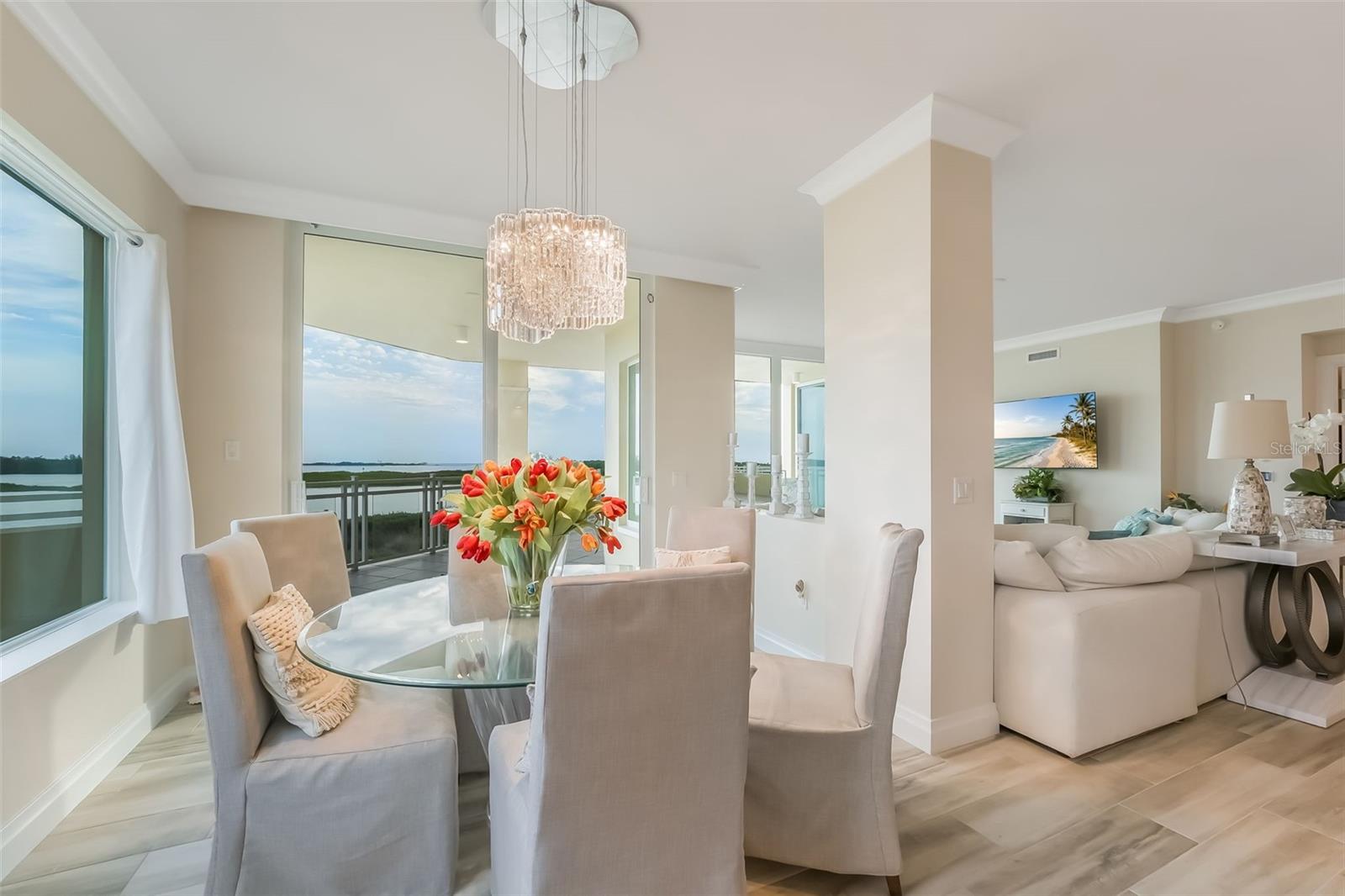 What a perfect setting for your dining area - with magnificent views of the water!