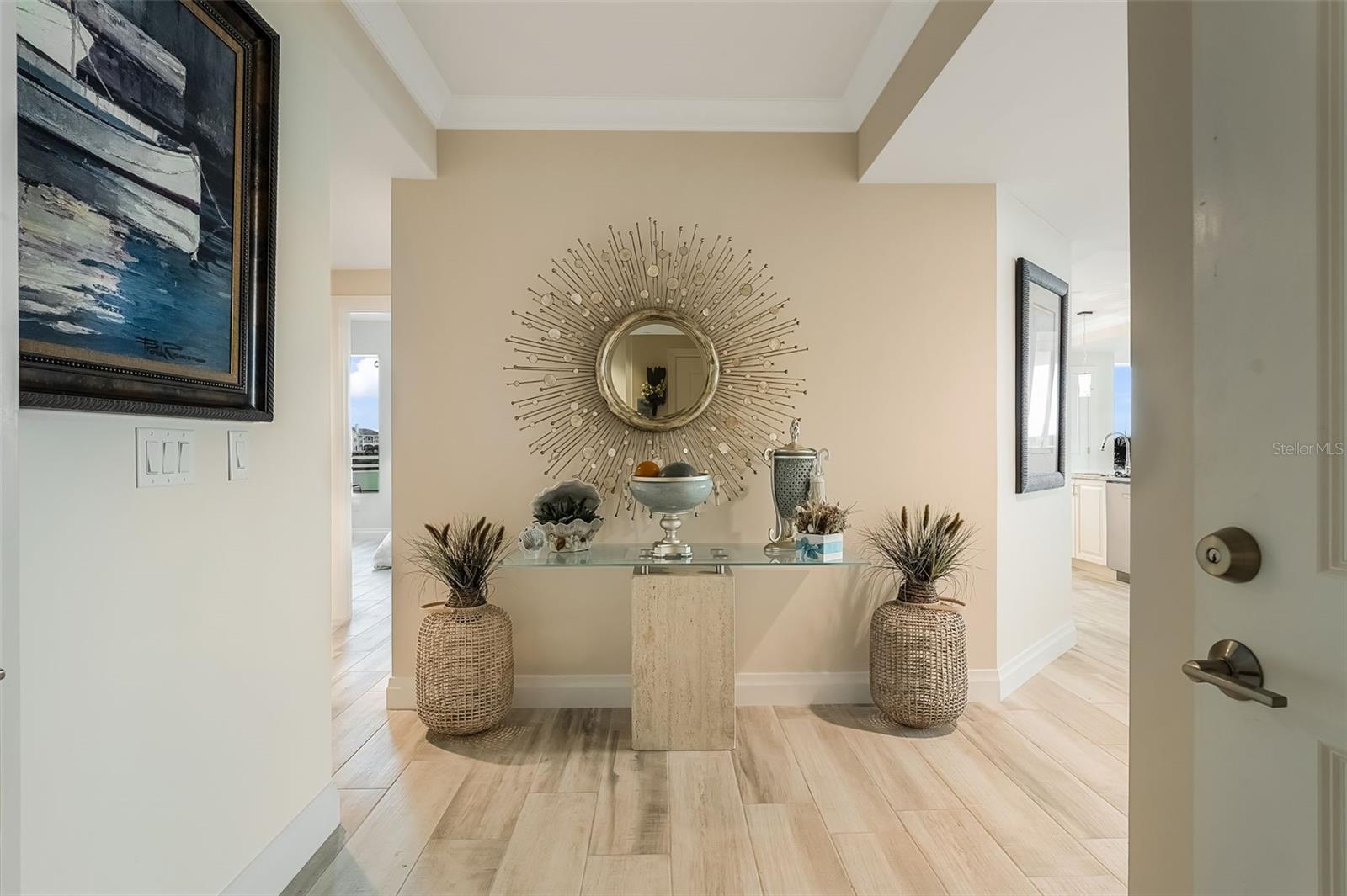 Double door entry welcomes you into this coastal retreat