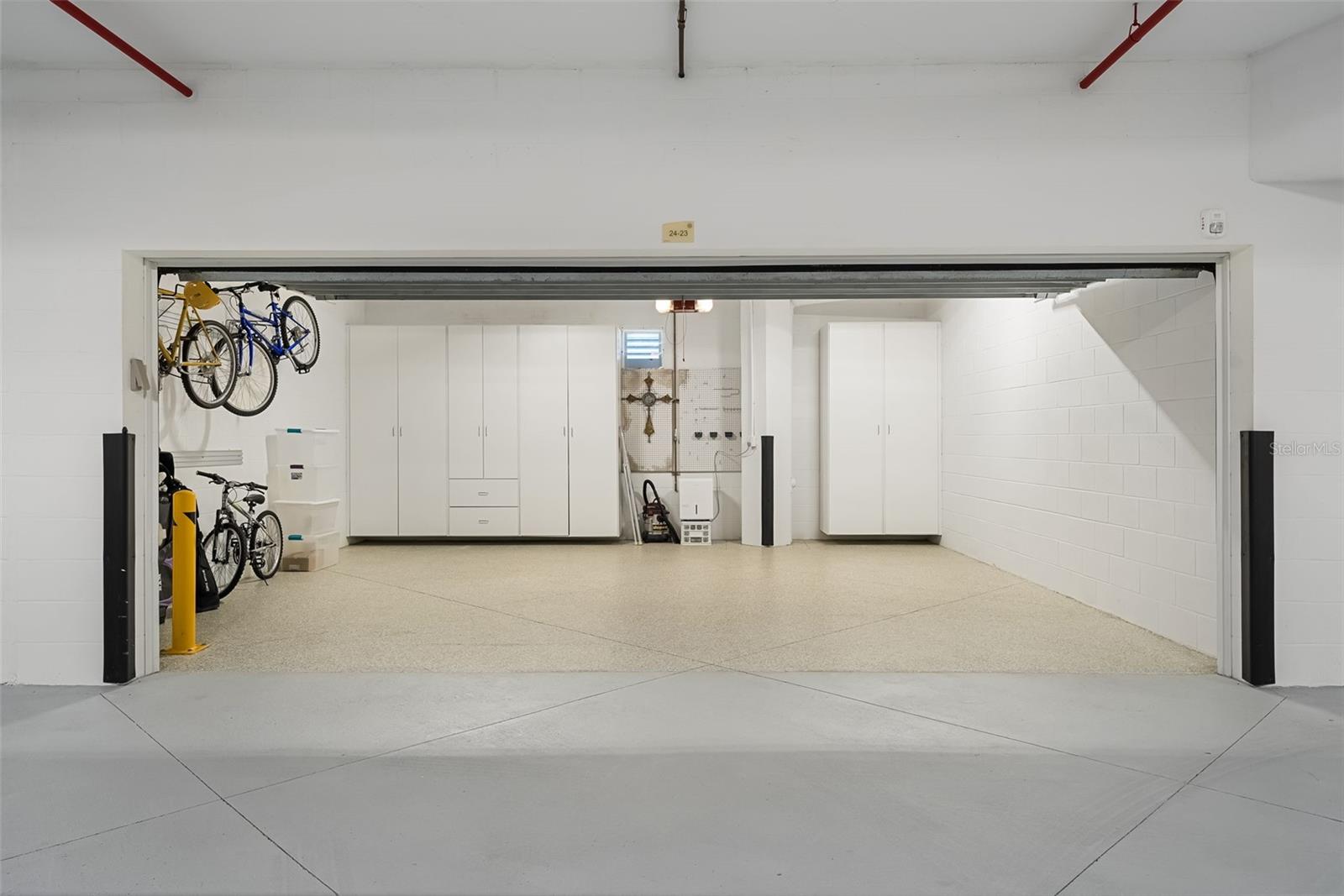 There is lots of space in this garage plus great storage