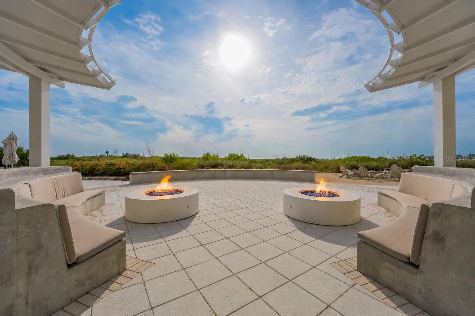 Such a relaxing area with fire pits to watch as the sun starts to set.
