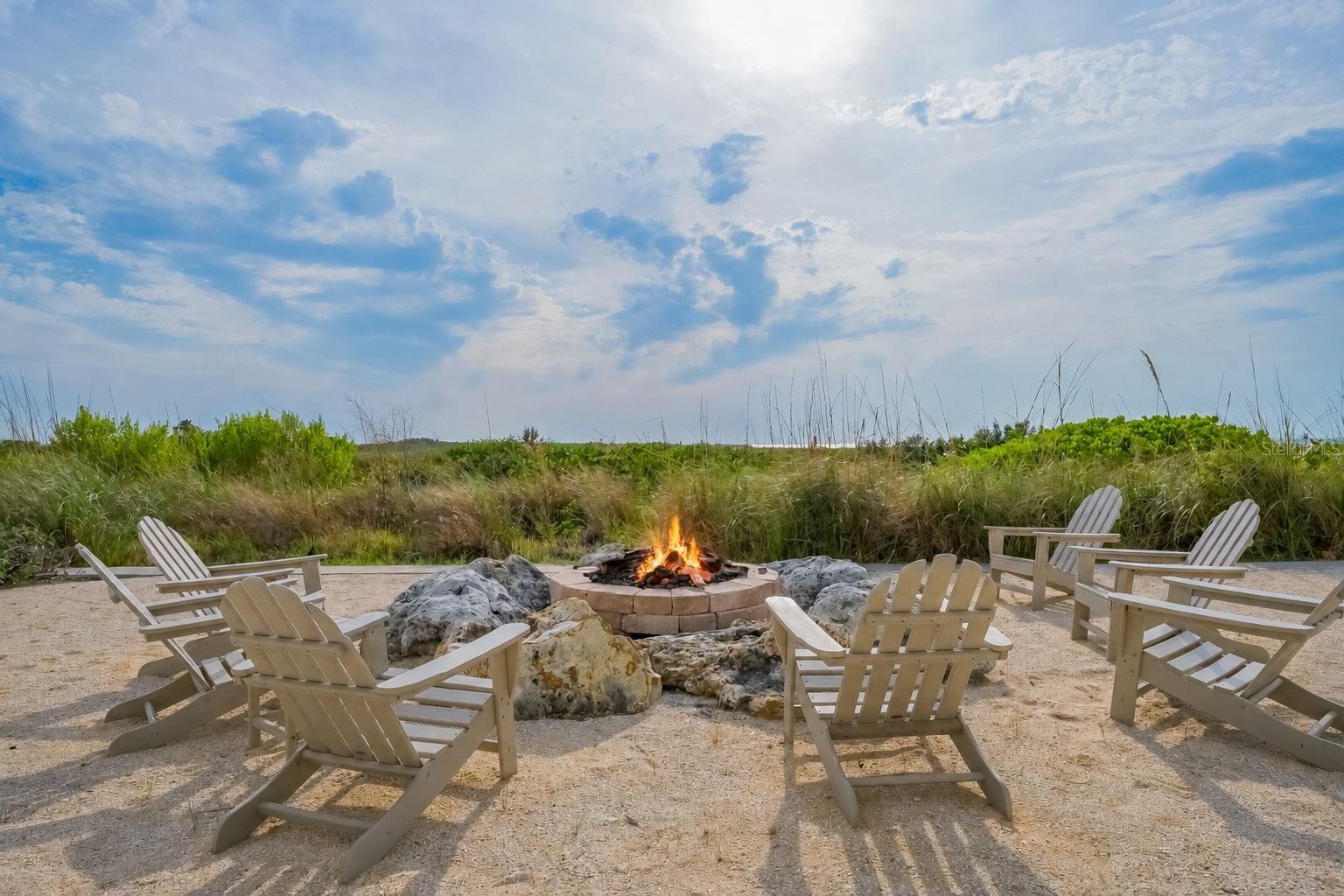 One of the fire pit areas at Collany Key