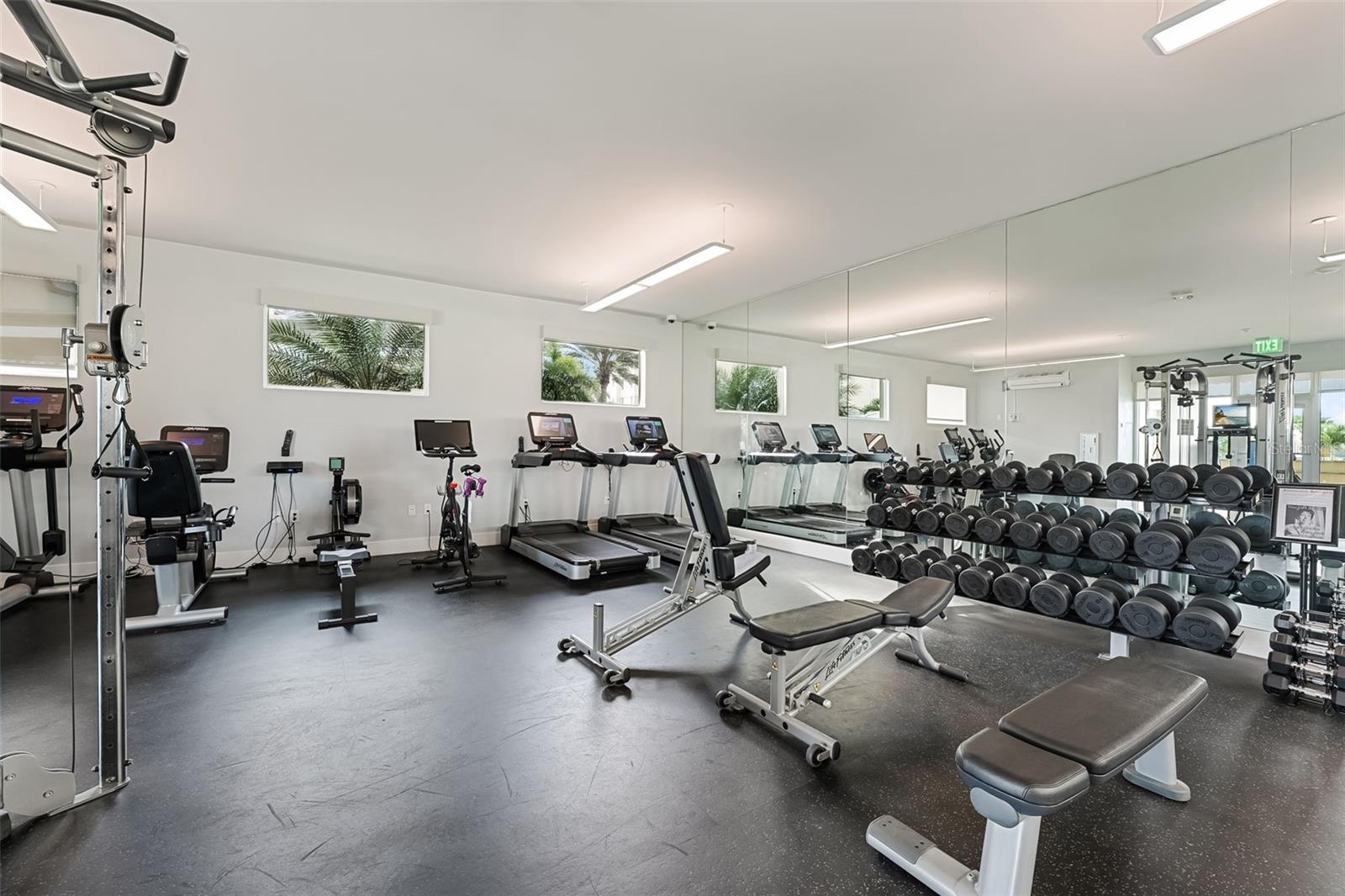 This is the workout room right next to your condo building