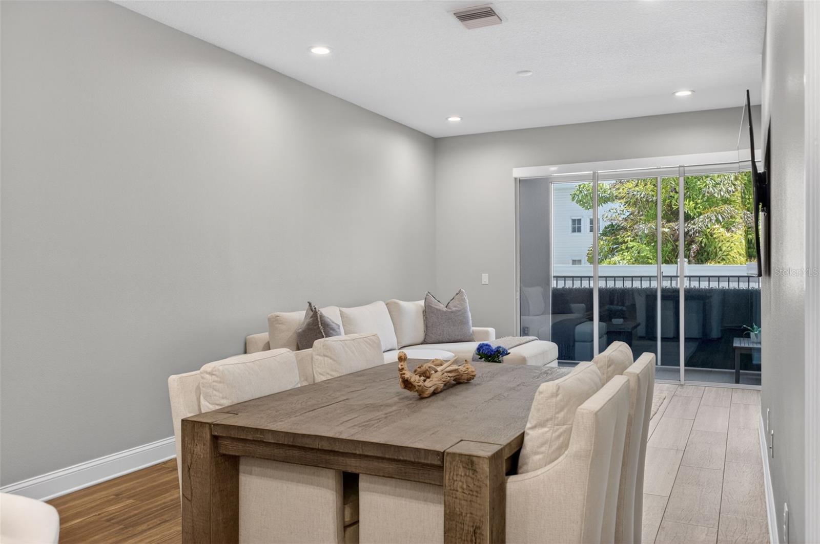 Dining area is open and spacious