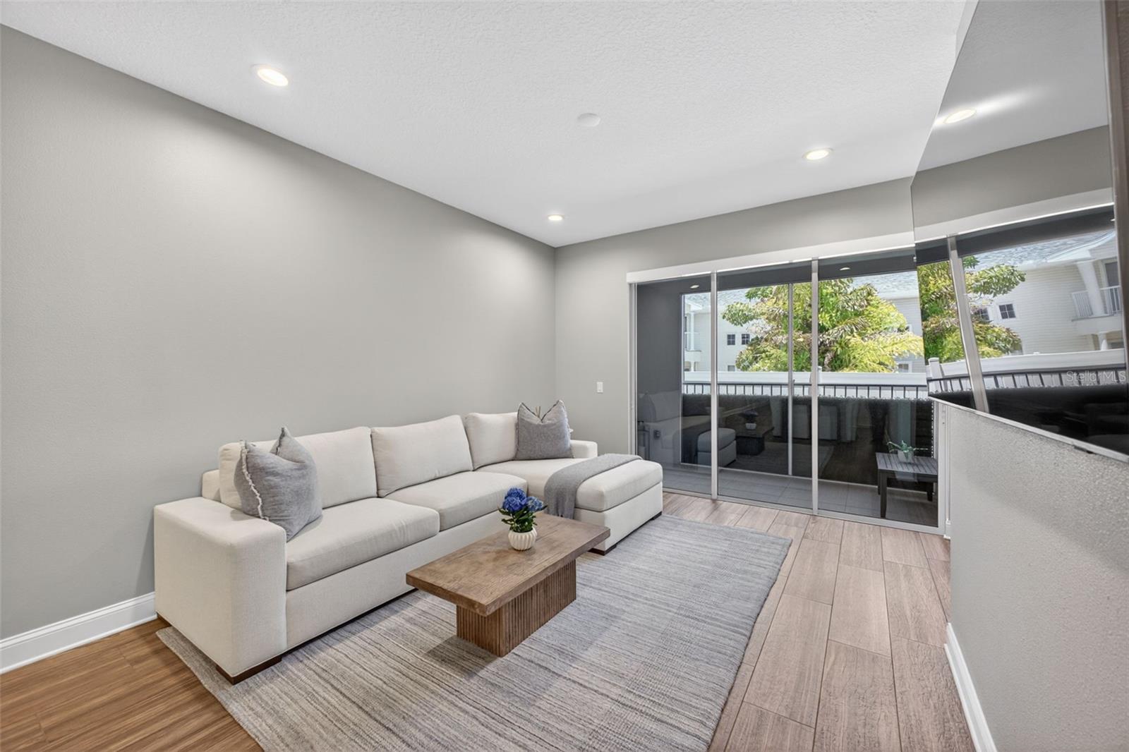 This sitting area give you plenty of space to watch your favorite streaming show