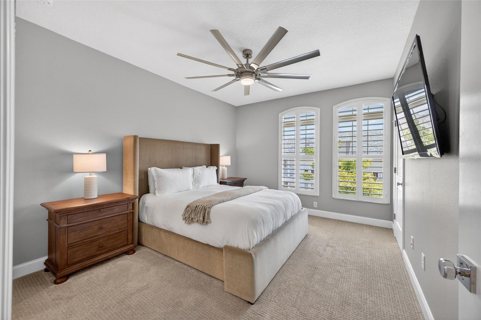 Primary Bedroom w/Custom Plantation Shutters