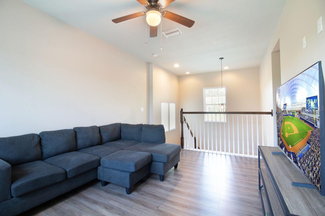 View of loft looking back at stairs