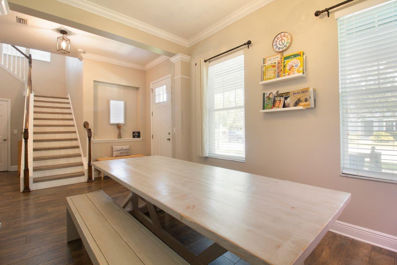 This space is currently used as class. Could be formal living, dining or office