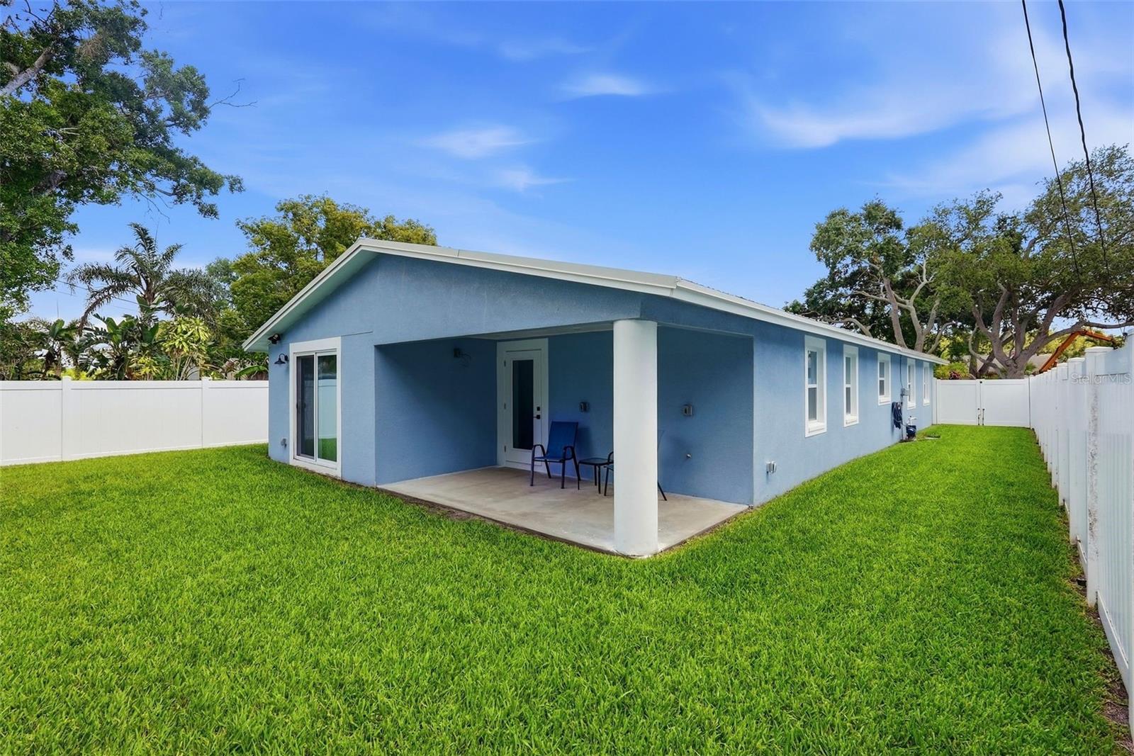 large fenced in yard