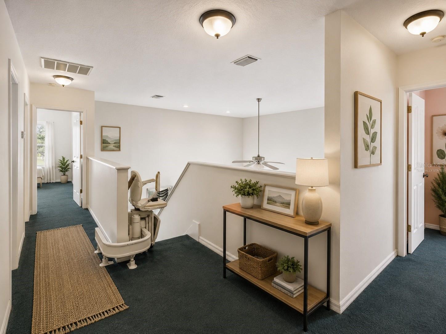 upstairs landing virtually staged