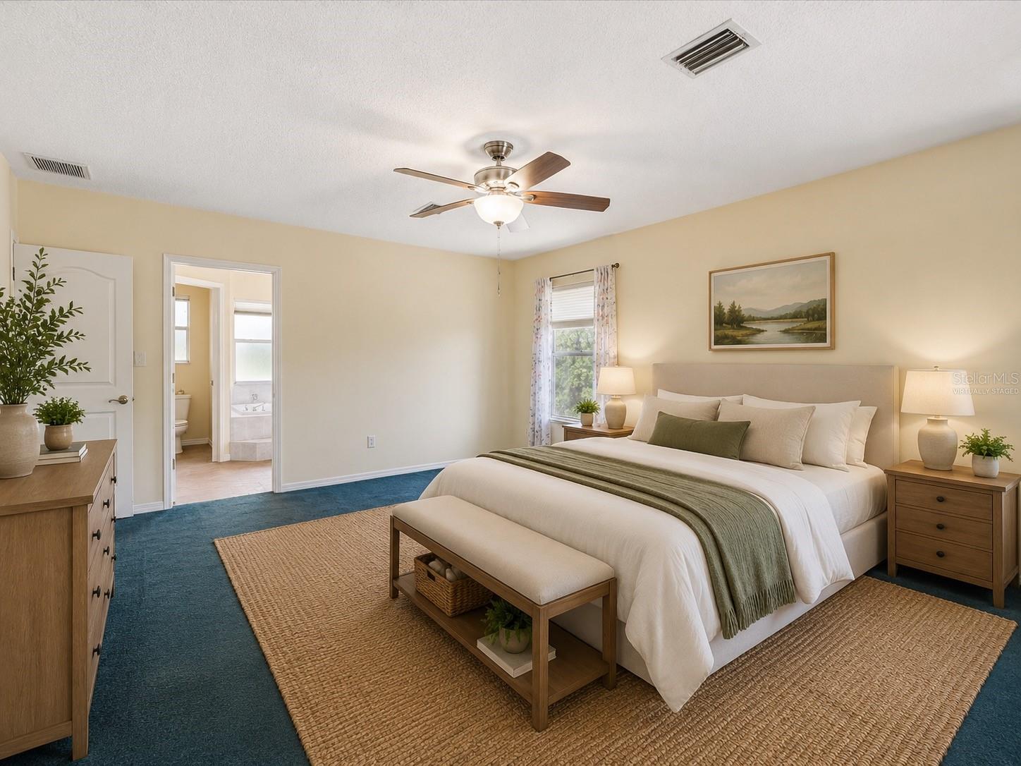 Primary bedroom virtually staged