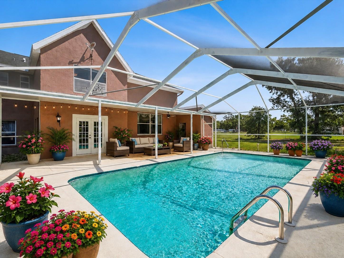 pool area virtually staged