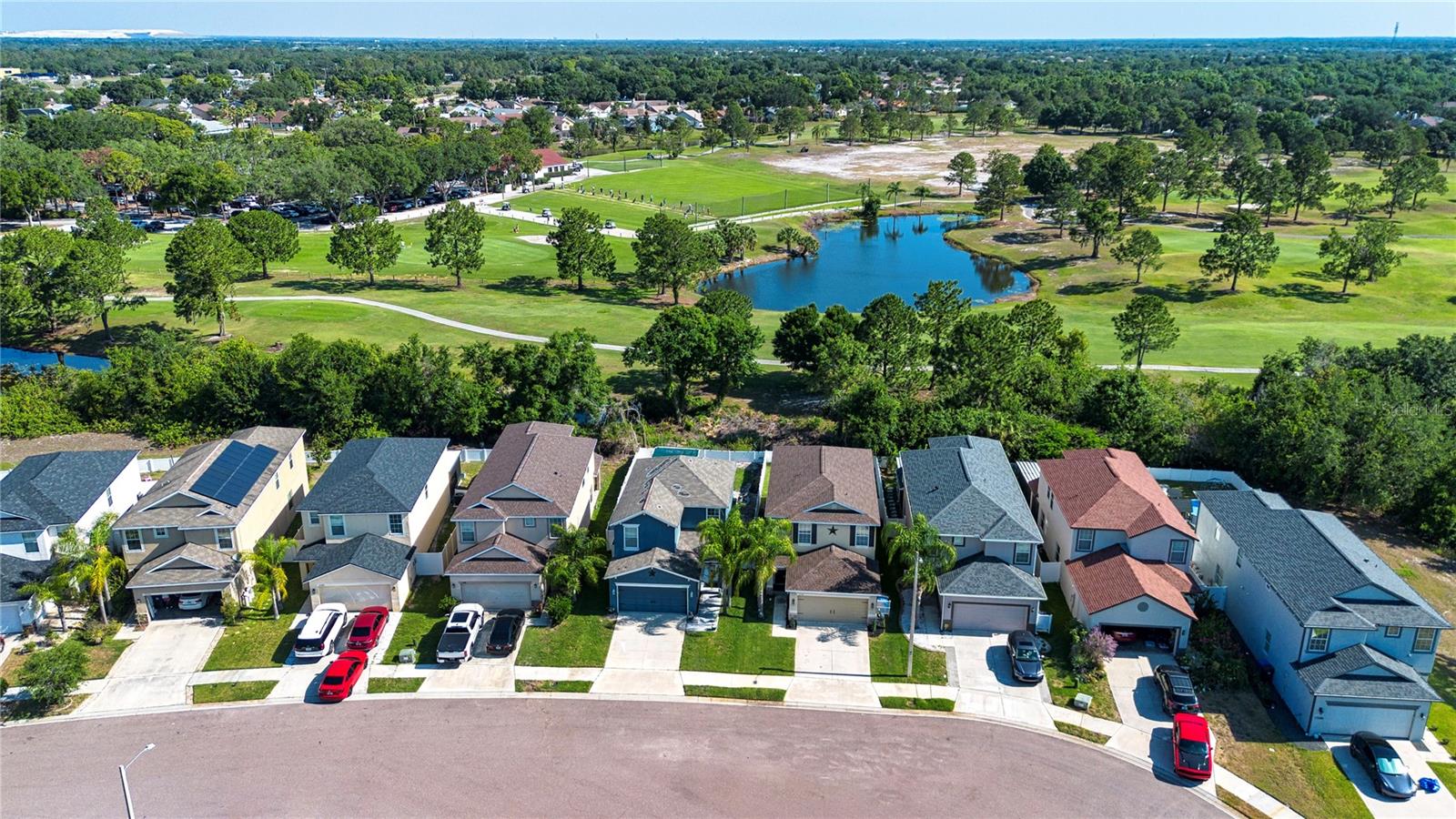 Drone Image Showing The Golf Coarse And Water View