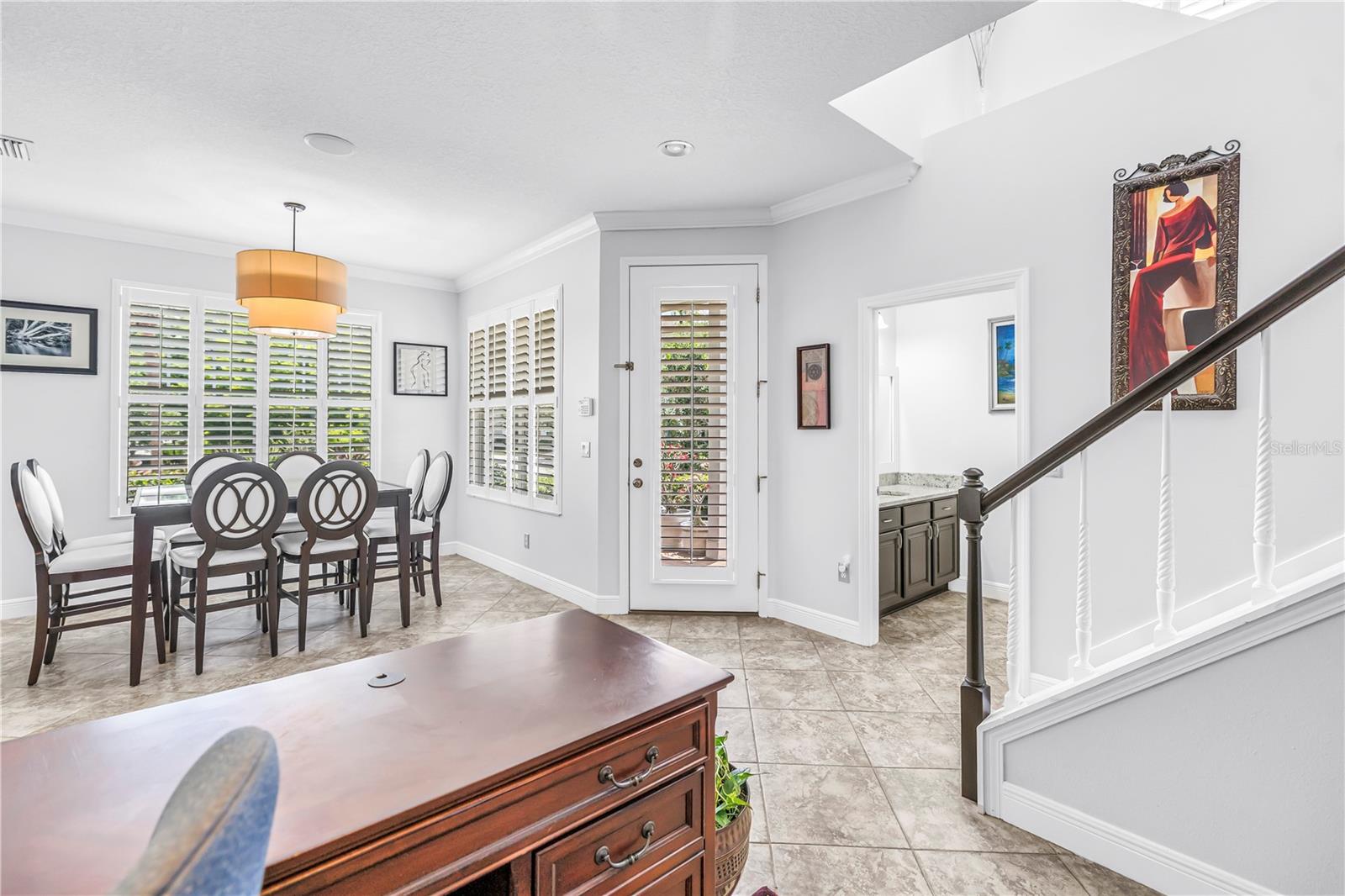 View of Front Door and Dining Area
