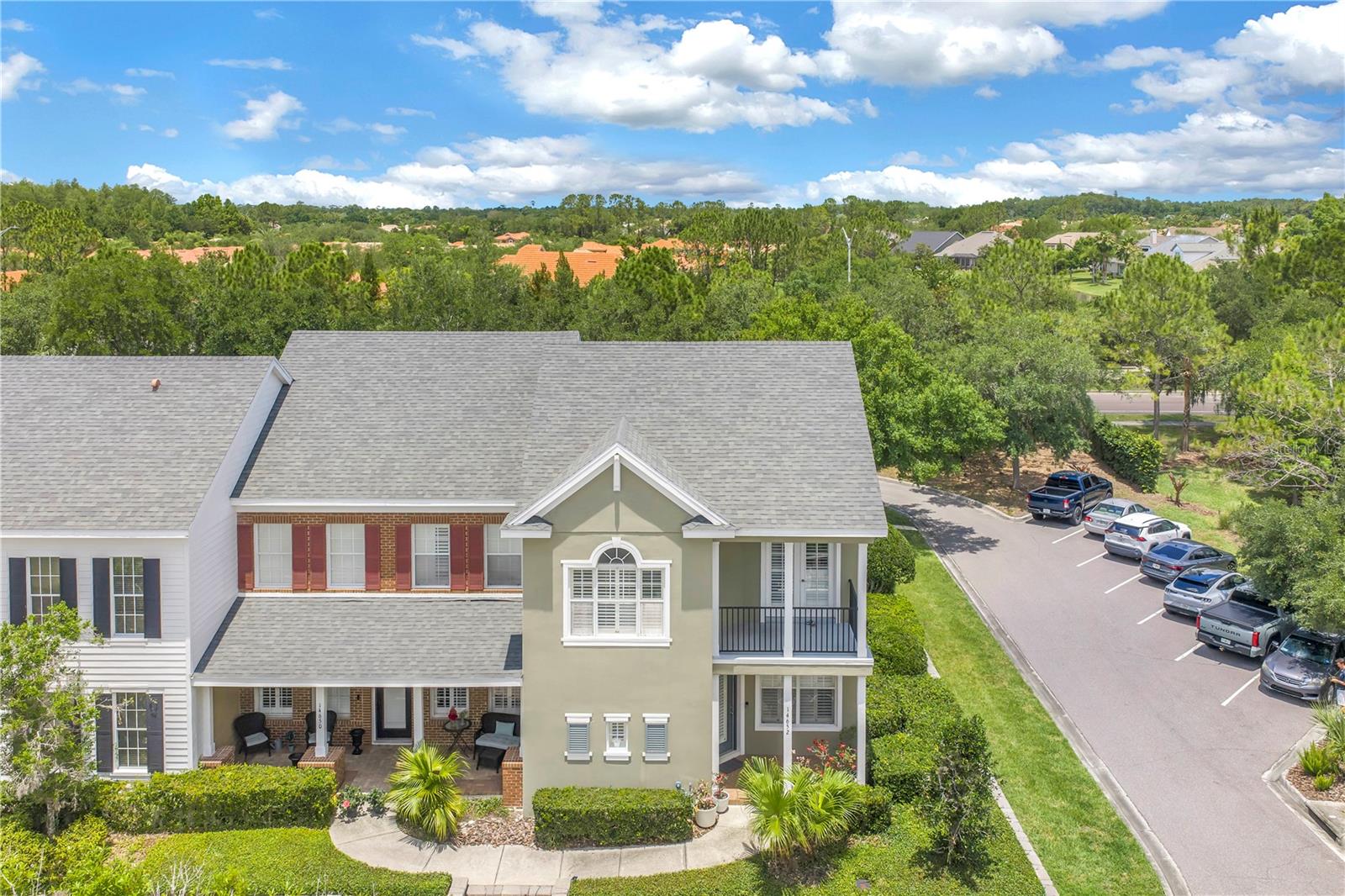 Drone View of Townhome