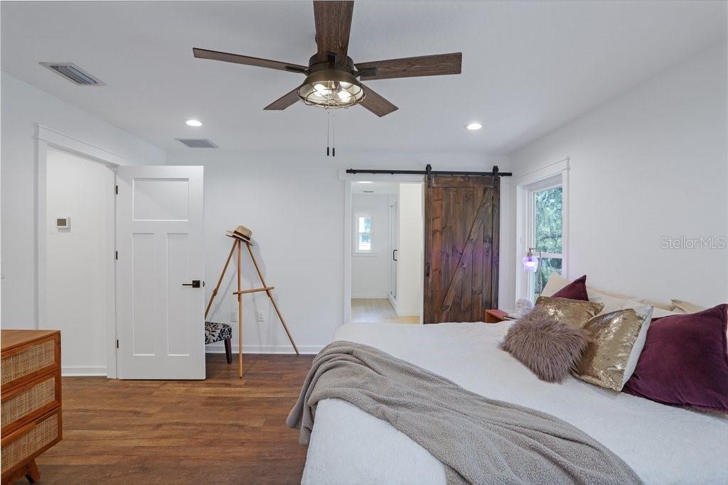 Side view of the primary bedroom