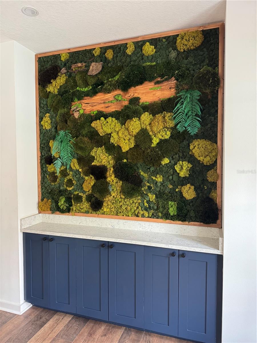 Accent wall in dining area