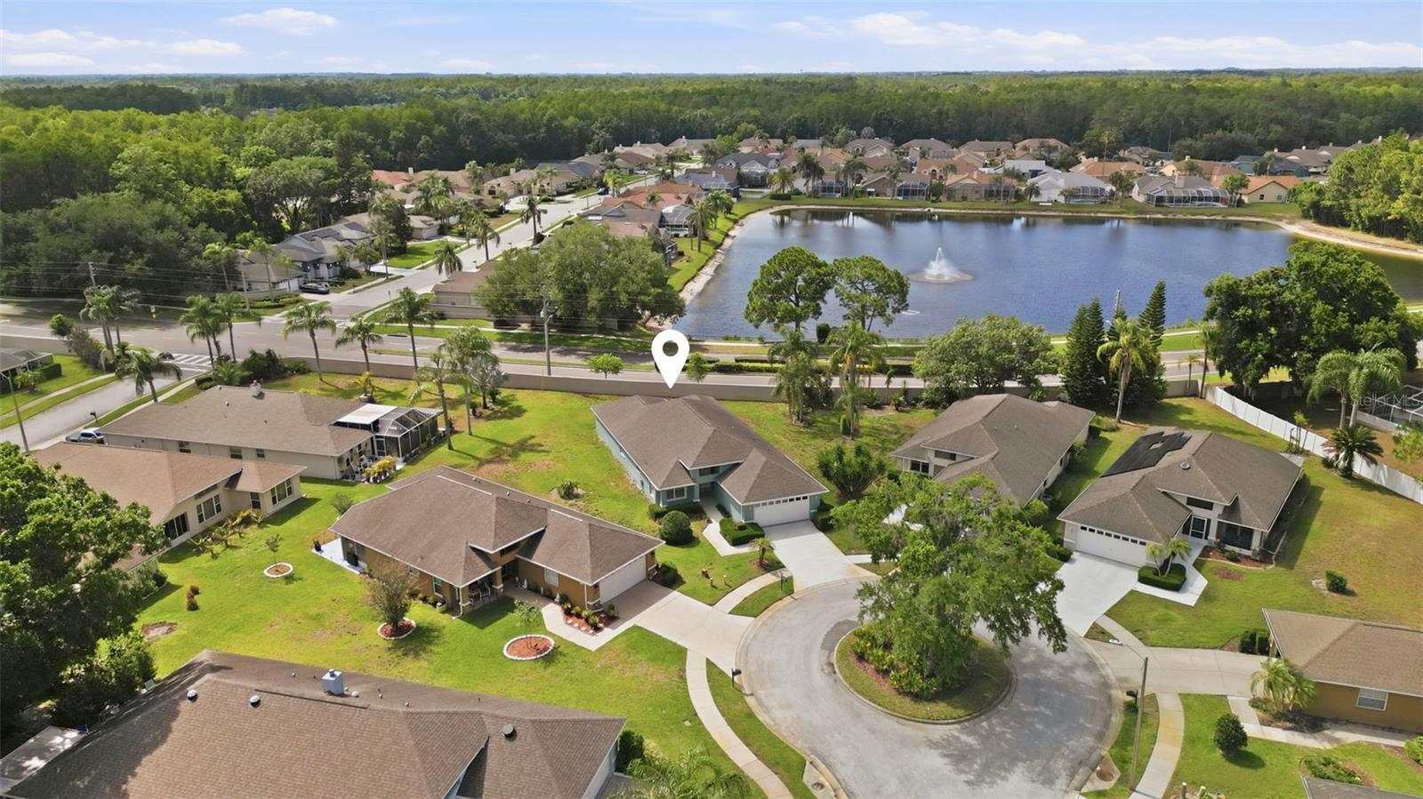 Large cul-de-sac lot provides privacy.