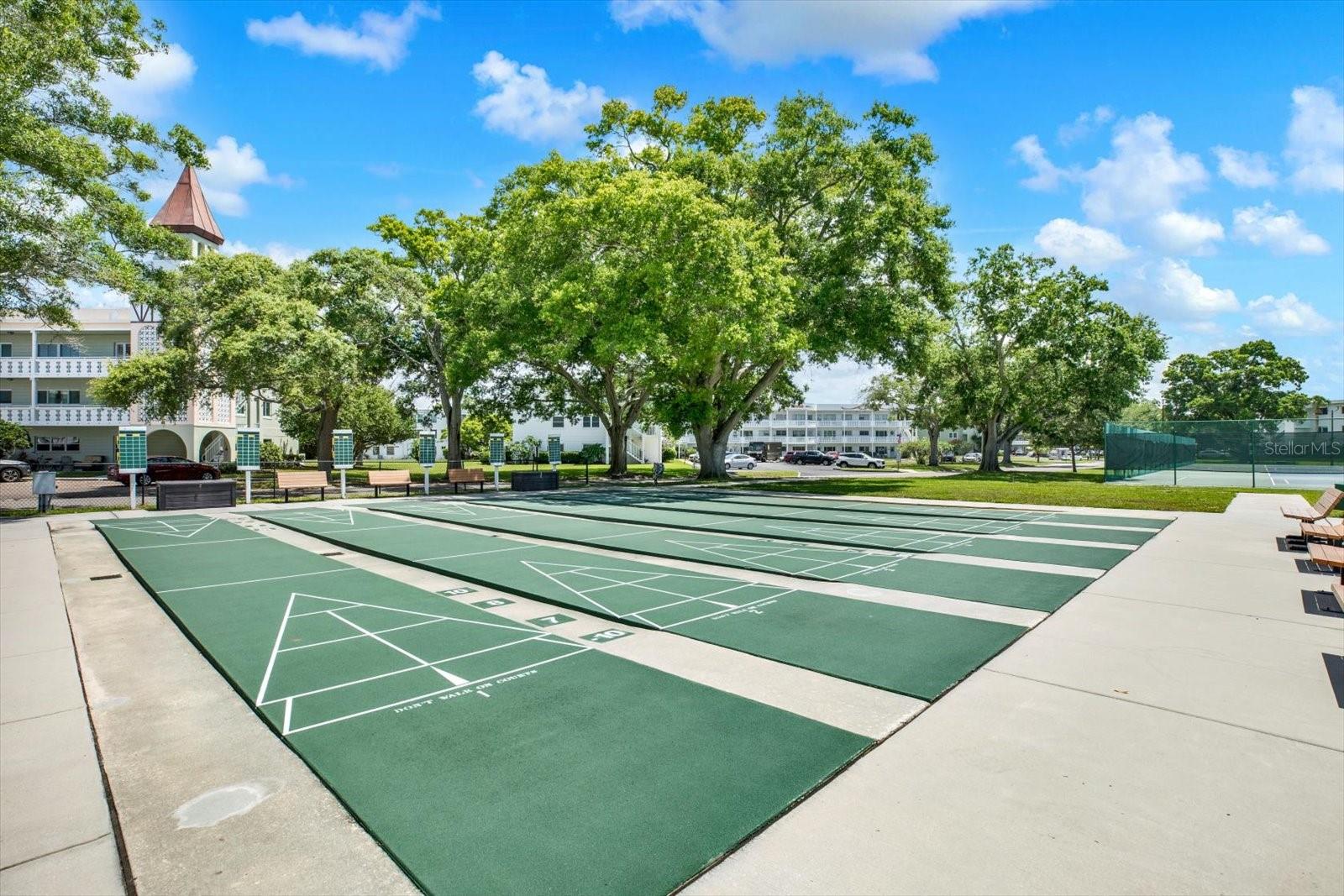 Community shuffleboard courts.