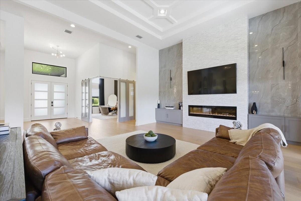 Custom Built In Accent Wall with Fireplace