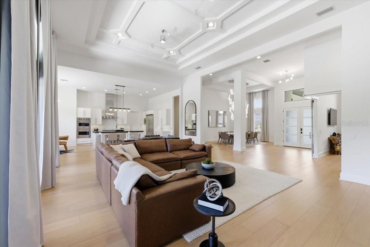 Great Room and Roaring Coffered Ceilings