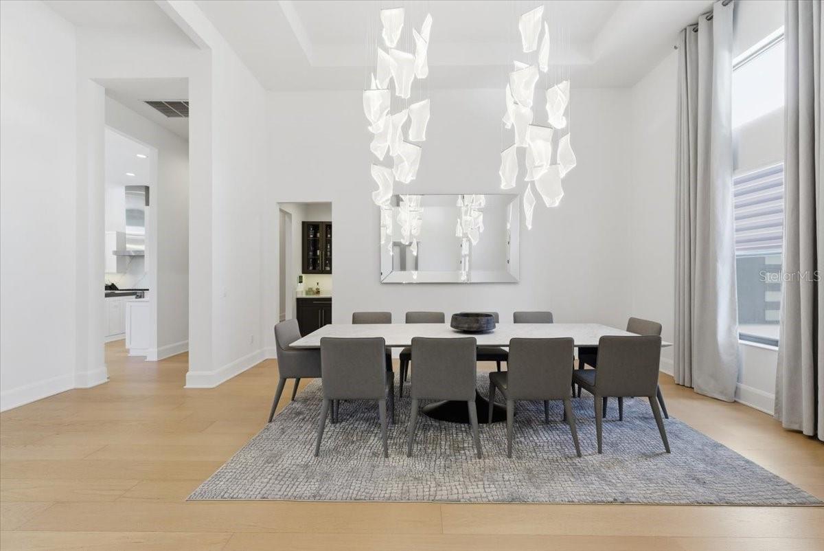 Formal Dining Room with Adjacent Butlers Pantry