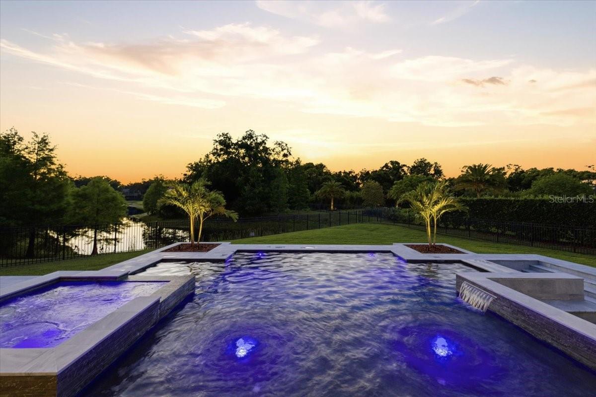 Custom Designed Pool & Spa at Sunset