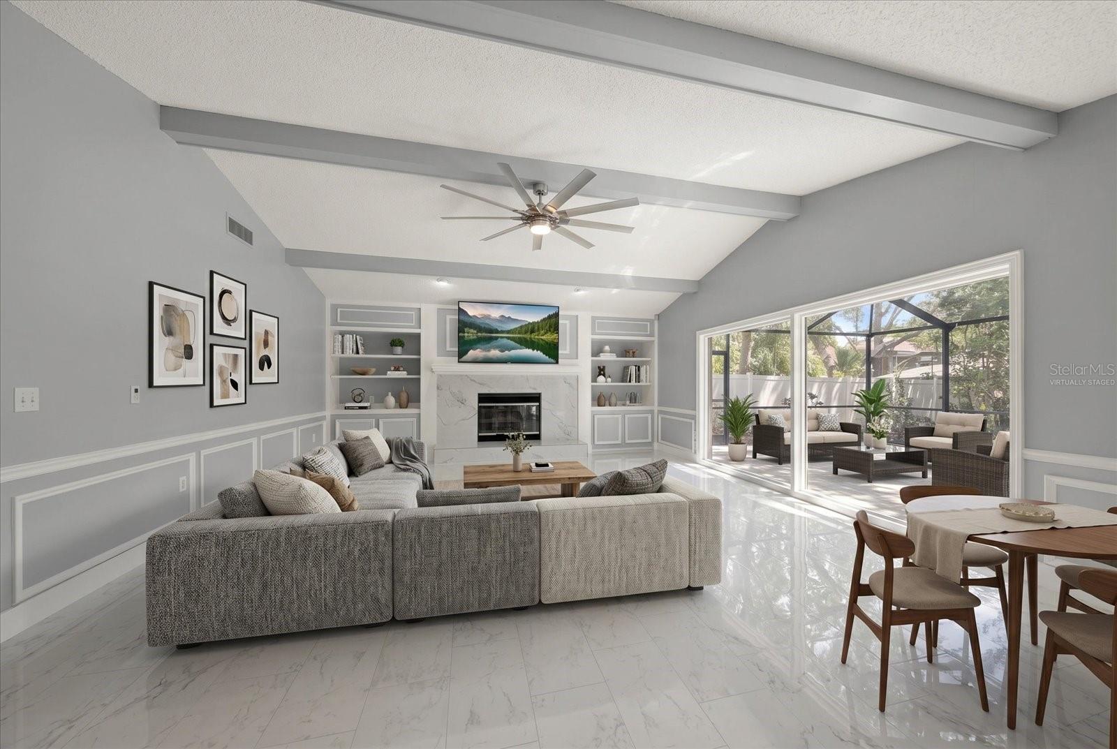 Virtually Staged Family Room