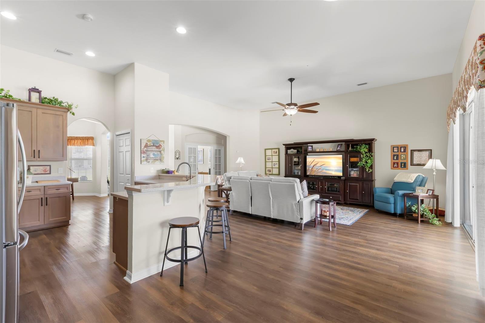 View from Dinette Area into Kitchen and Living Room