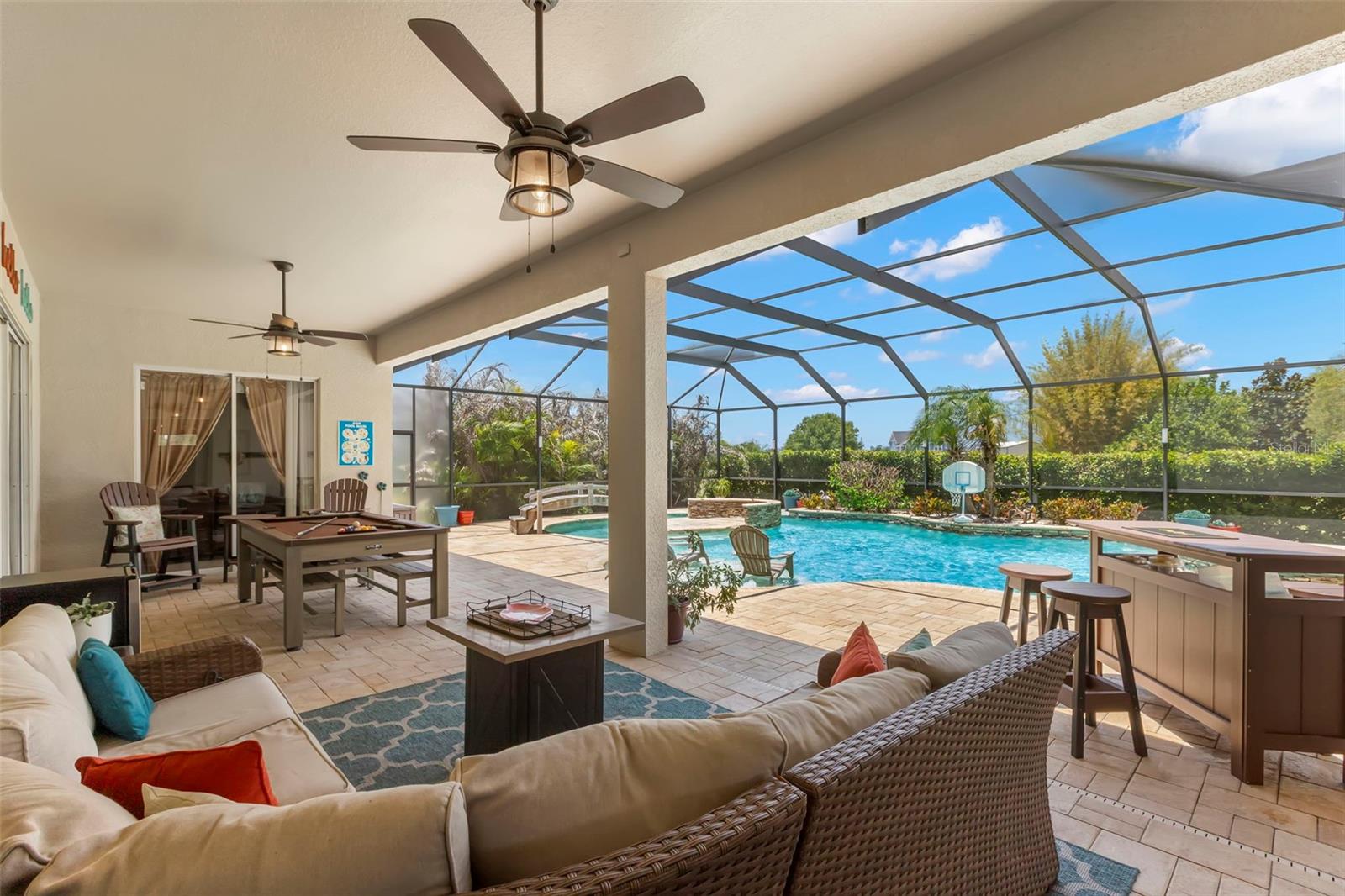 Covered Lanai showing Primary Bedroom Slider Access