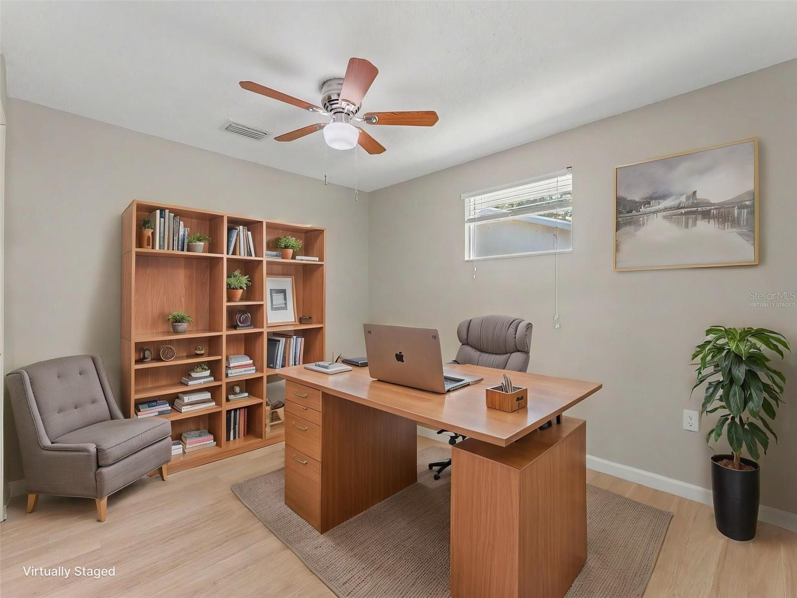 Virtually staged as an office Bedroom #3