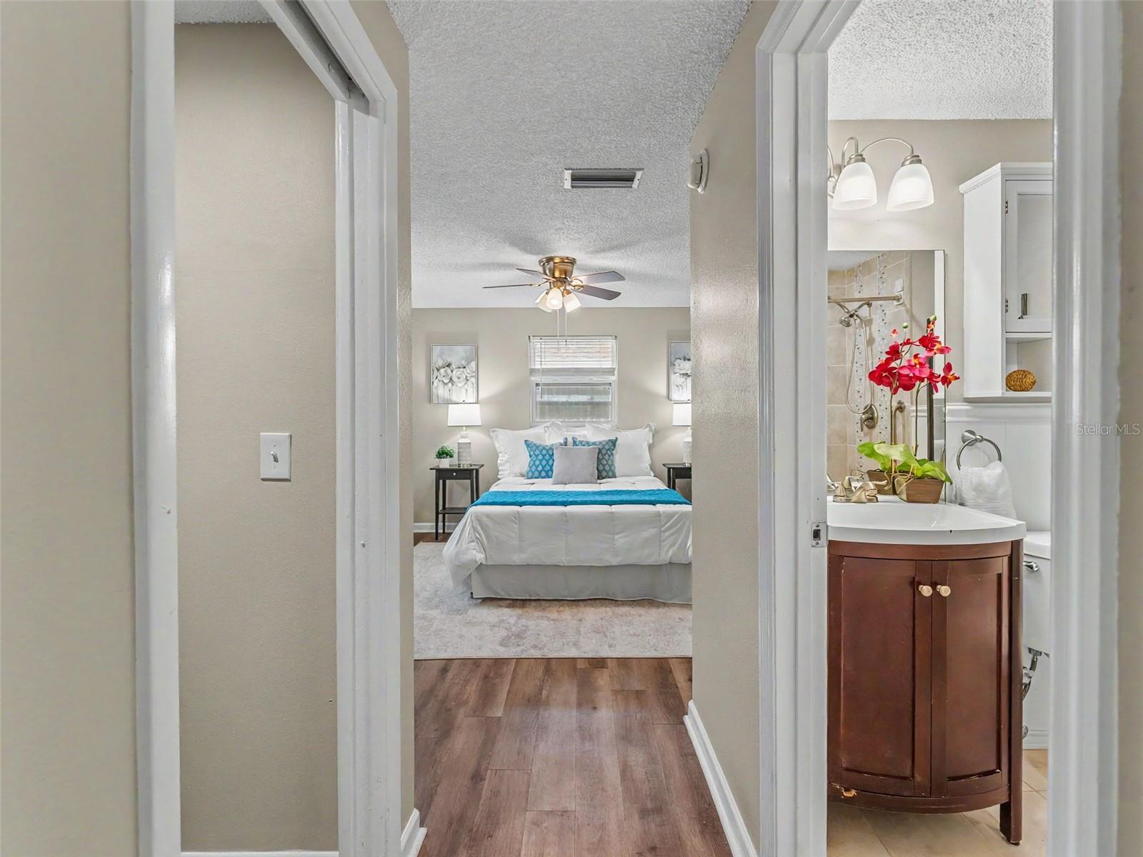 Split plan Primary bedroom and ensuite