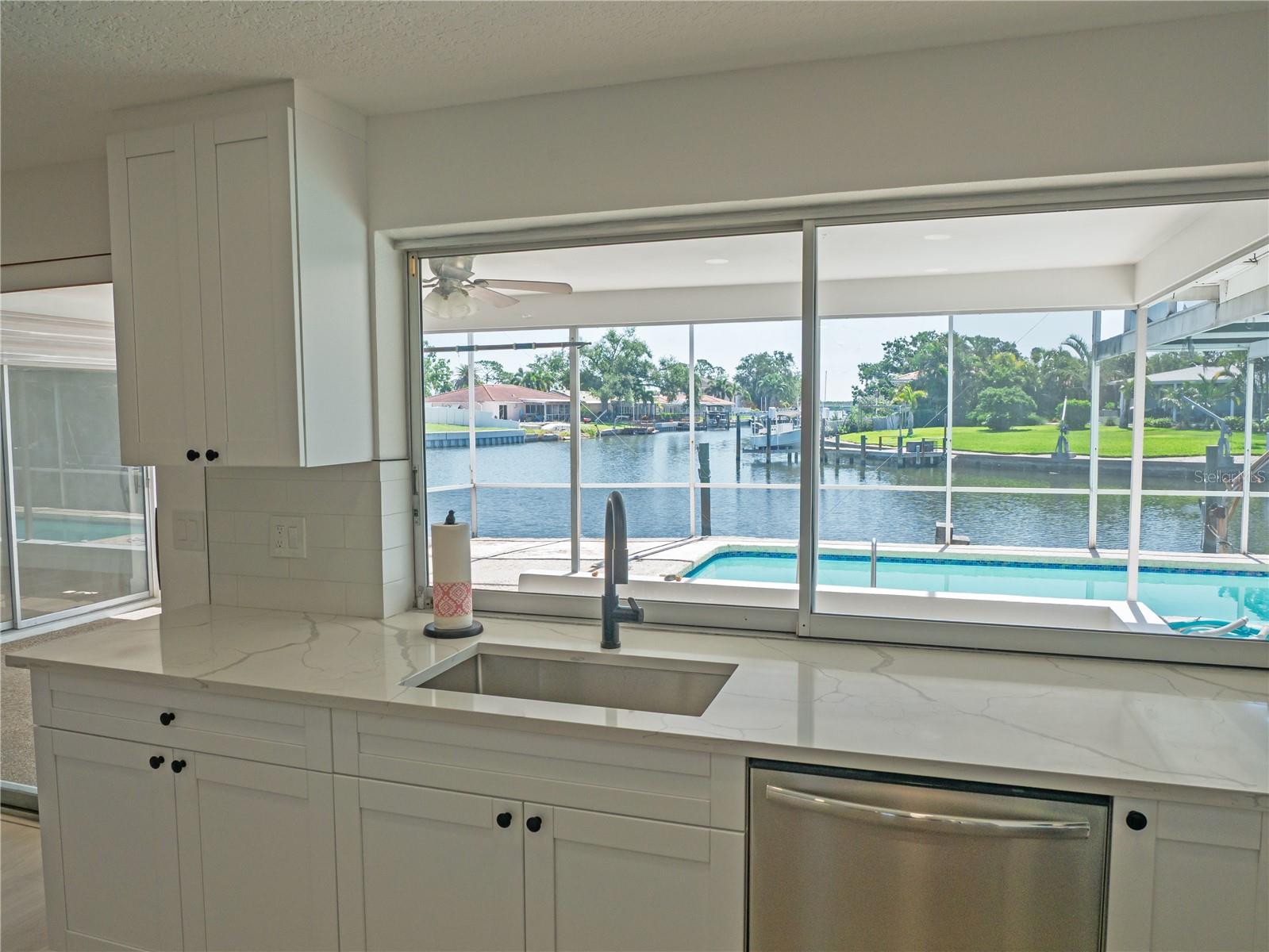 Kitchen with Water Views