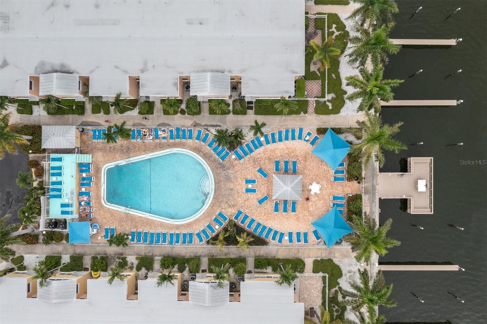 Aerial view of the pool